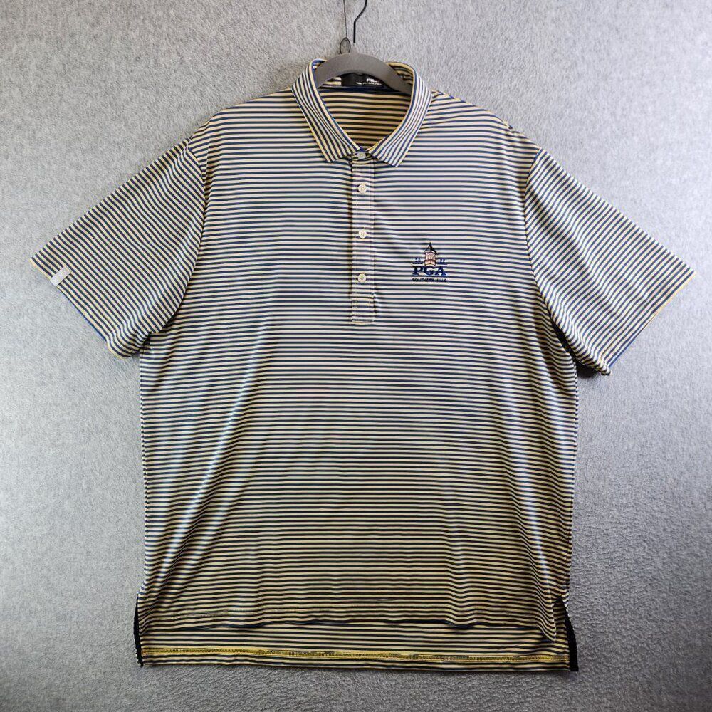 RLX Ralph Lauren Shirt Mens XL Yellow PGA 2022 Southern Hills Golf Performance - Picture 15 of 15